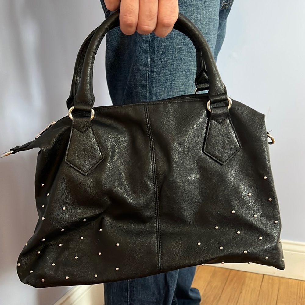 Black faux leather Material Girl bag